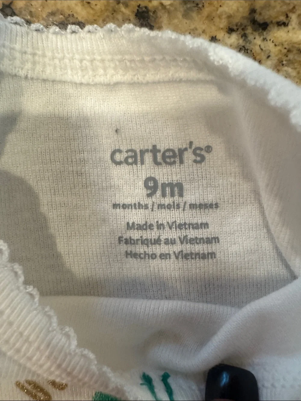 Carter's White Long-Sleeve Bodysuit with Green Clover